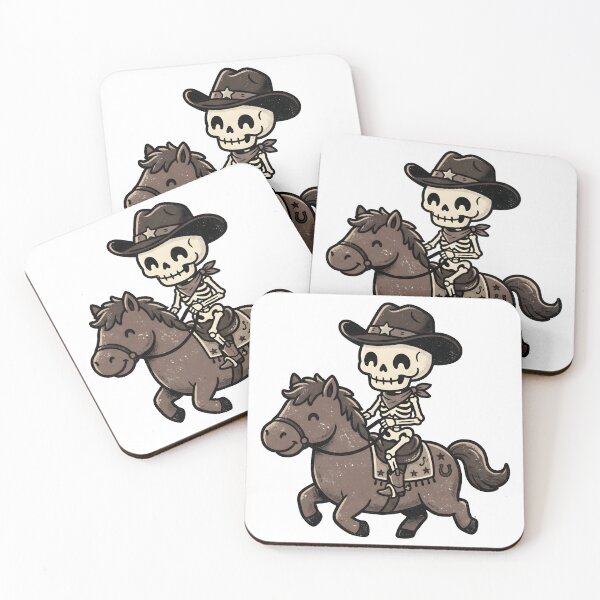 Item preview, n Skeleton Cowboy Riding Cute Brown Horse Retro Western designed and sold by MisteryDesigner.