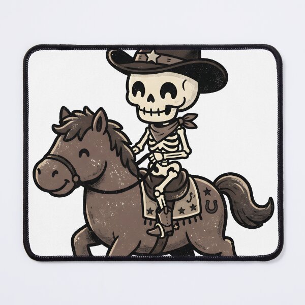 Item preview, n Skeleton Cowboy Riding Cute Brown Horse Retro Western designed and sold by MisteryDesigner.