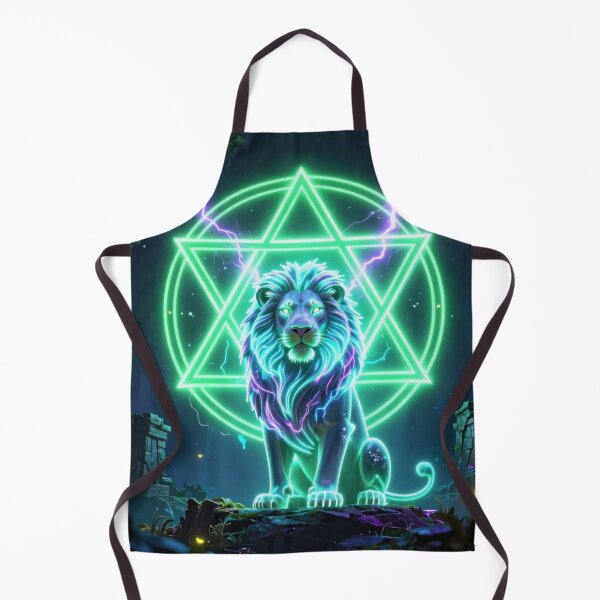 Artikelvorschau, Neon Mystic Lion - Glowing Sacred Geometry Fantasy Art T-Shirt entworfen und verkauft von DervoTeck2767.