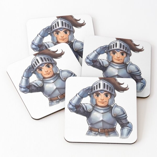 Item preview, Saluting Brave Knight Cartoon Character" designed and sold by DailyDoodlesBySumbul.