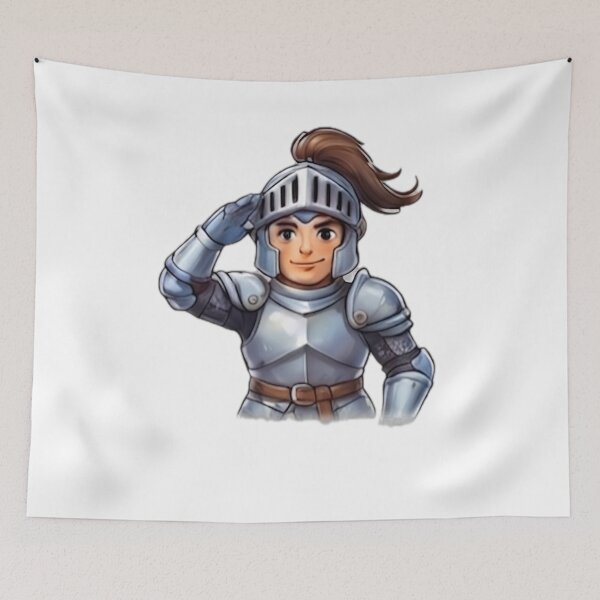 Item preview, Saluting Brave Knight Cartoon Character" designed and sold by DailyDoodlesBySumbul.