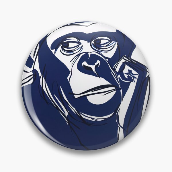 Item preview, Chimpanzee - Blue Abstract Art designed and sold by shadow-bloom.
