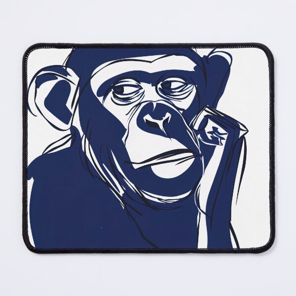 Item preview, Chimpanzee - Blue Abstract Art designed and sold by shadow-bloom.