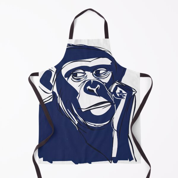 Item preview, Chimpanzee - Blue Abstract Art designed and sold by shadow-bloom.