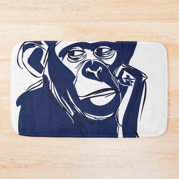 Item preview, Chimpanzee - Blue Abstract Art designed and sold by shadow-bloom.