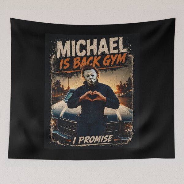 Item preview, Michael Is Back Gym Funny Horror Fitness Heart Hands T-Shirt designed and sold by Digistore1221.