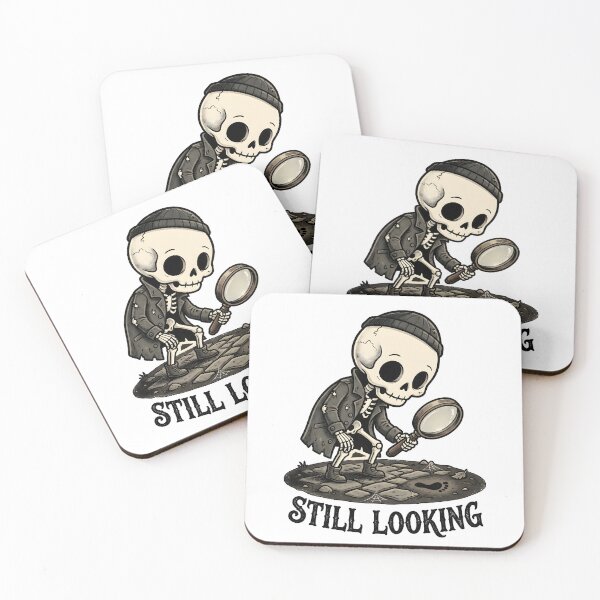 Item preview, Detective esqueleto sosteniendo una lupa todavía mirando designed and sold by MisteryDesigner.