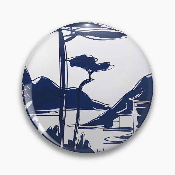 Item preview, China landscape - Blue Abstract Art designed and sold by shadow-bloom.