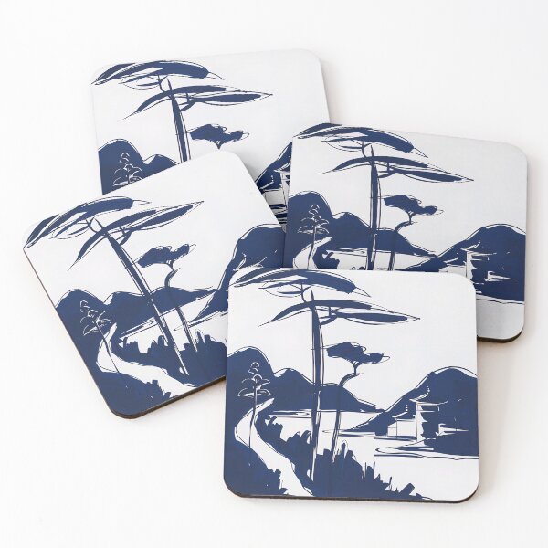 Item preview, China landscape - Blue Abstract Art designed and sold by shadow-bloom.