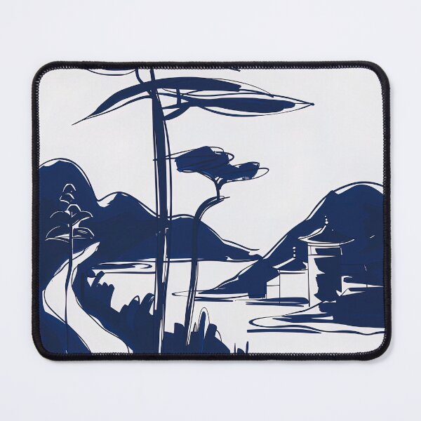 Item preview, China landscape - Blue Abstract Art designed and sold by shadow-bloom.