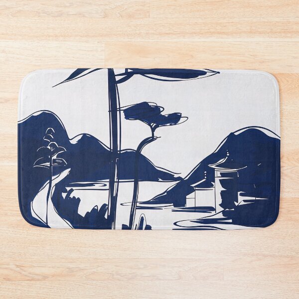 Item preview, China landscape - Blue Abstract Art designed and sold by shadow-bloom.