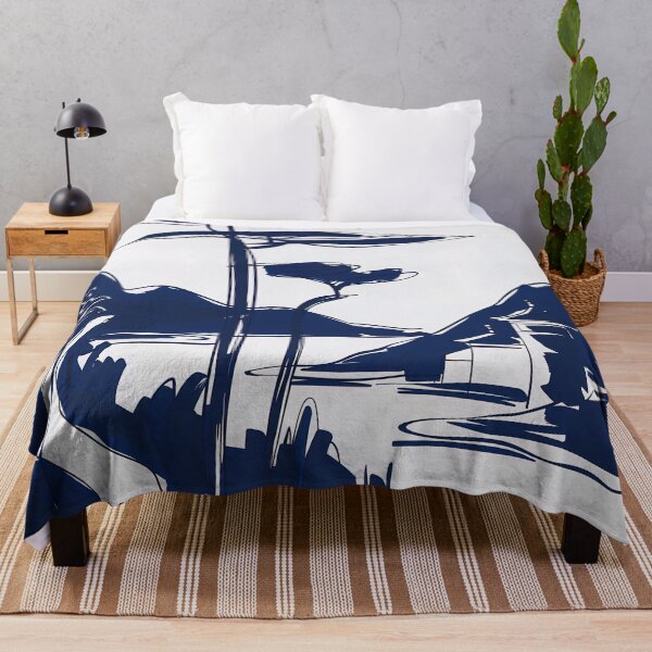 Item preview, China landscape - Blue Abstract Art designed and sold by shadow-bloom.