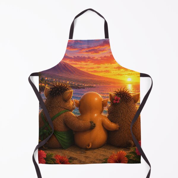 Item preview, Together Again — Three Wild Boar Friends Watching the Tenerife Sunset designed and sold by CanaryVibesArt.