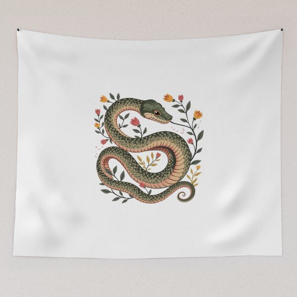 Item preview, Floral Green Snake designed and sold by Wildwood-Charm.