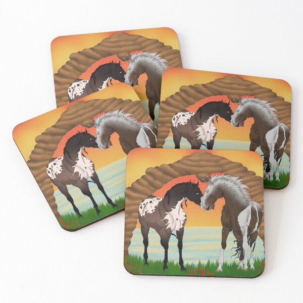 Item preview, Sunset Horses Under the Wildflower Arch designed and sold by Cocuninecrew.