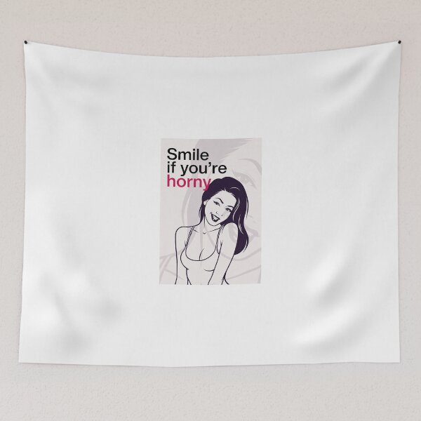 Item preview, Smile If You're Horny | Cheeky Funny Shirt designed and sold by FatCatStudios.