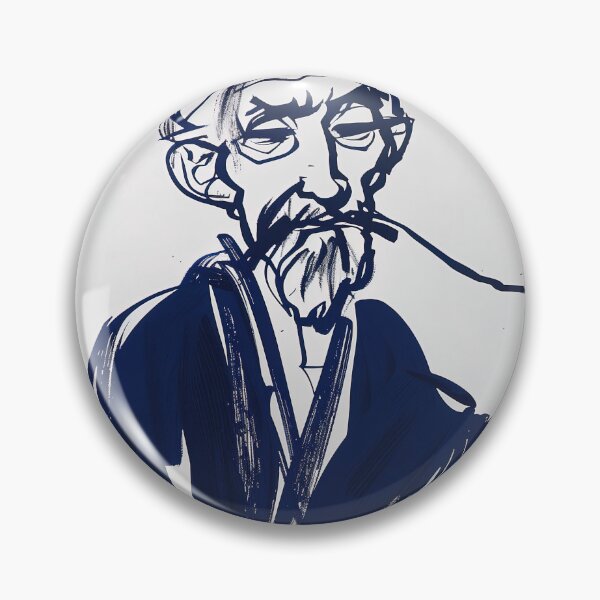 Item preview, Chinese man, portrait - Blue Abstract Art designed and sold by shadow-bloom.