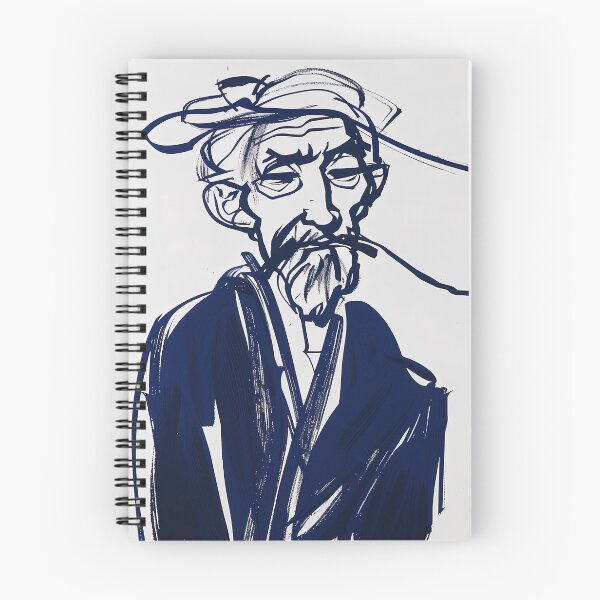 Item preview, Chinese man, portrait - Blue Abstract Art designed and sold by shadow-bloom.