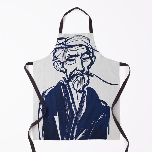 Item preview, Chinese man, portrait - Blue Abstract Art designed and sold by shadow-bloom.