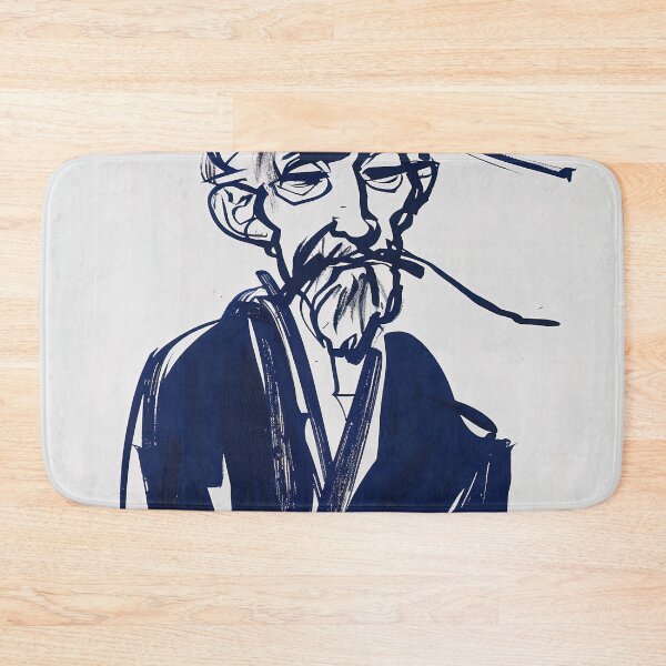 Item preview, Chinese man, portrait - Blue Abstract Art designed and sold by shadow-bloom.