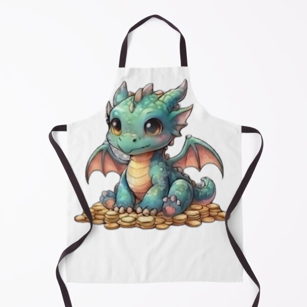 Item preview, Cute Baby Dragon Sitting on Gold Coins" designed and sold by DailyDoodlesBySumbul.