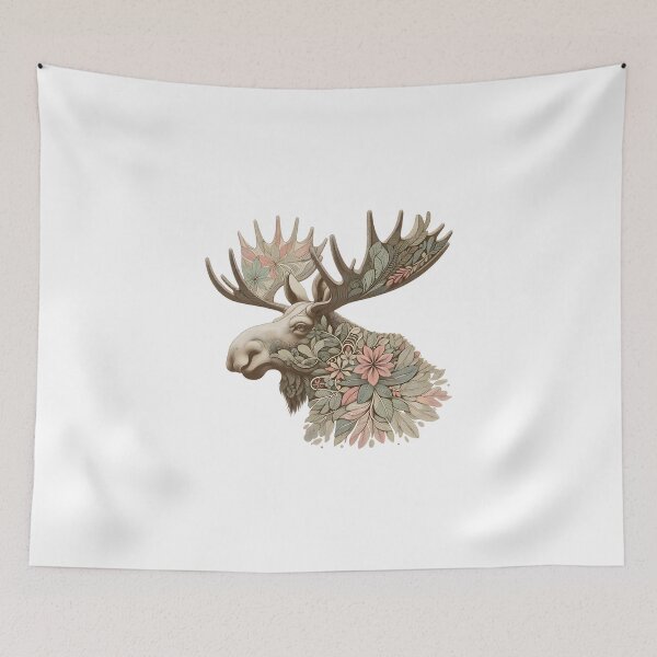 Item preview, Ornate Floral Moose designed and sold by Wildwood-Charm.