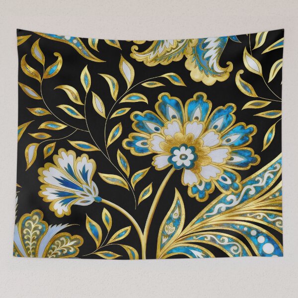 Item preview, Vintage Blue Flower Pattern designed and sold by Vicky Brago-Mitchell®.