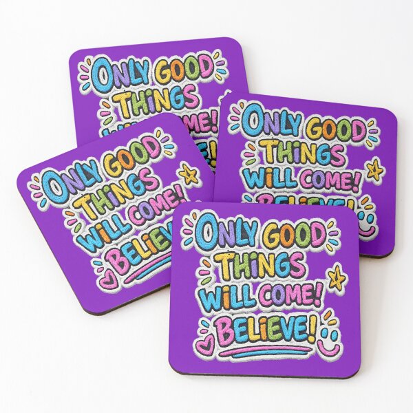 Item preview, Only Good Things Will Come Believe - Colorful Positive Motivational Quote designed and sold by Atelier RLGS.