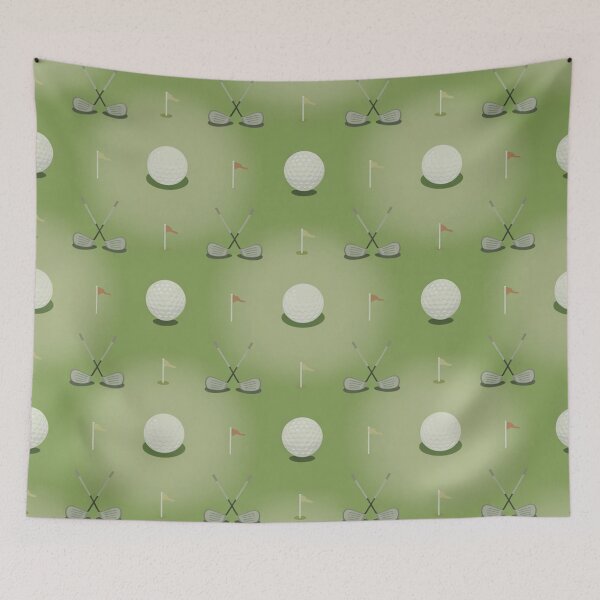Item preview, Seamless Golf Pattern with Balls, Clubs & Flags – Classic Green Golfing Repeat Design designed and sold by Midnight Veil Designs.