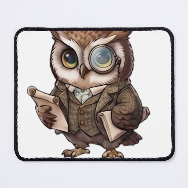 Item preview, Wise Scholar Owl with Monocle designed and sold by DailyDoodlesBySumbul.