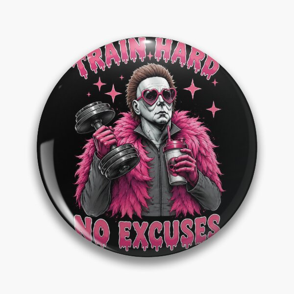 Item preview, Train Hard No Excuses Pink Horror Gym Funny Halloween T-Shirt designed and sold by Digistore1221.
