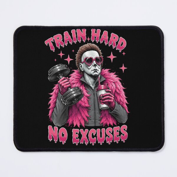 Item preview, Train Hard No Excuses Pink Horror Gym Funny Halloween T-Shirt designed and sold by Digistore1221.