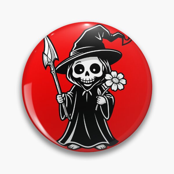 Item preview, Cute Chibi Grim Reaper with Flower Kawaii Wizard designed and sold by KCasual.