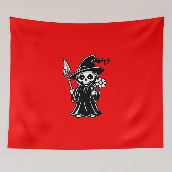 Item preview, Cute Chibi Grim Reaper with Flower Kawaii Wizard designed and sold by KCasual.