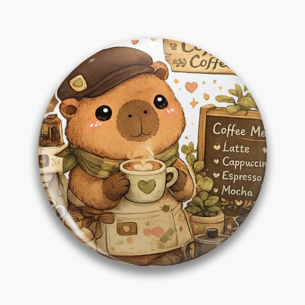 Item preview, Coffee Coffee — Capybara Barista Sticker designed and sold by TrazosInk.