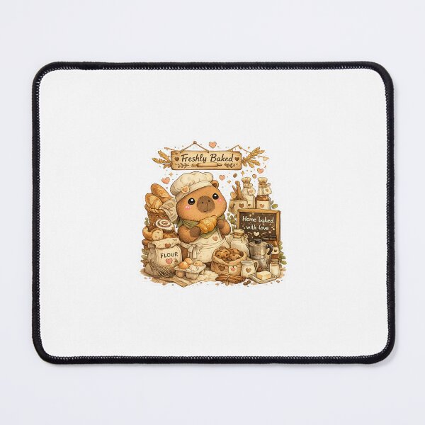 Item preview, Freshly Baked — Cozy Capybara Baker Sticker designed and sold by TrazosInk.