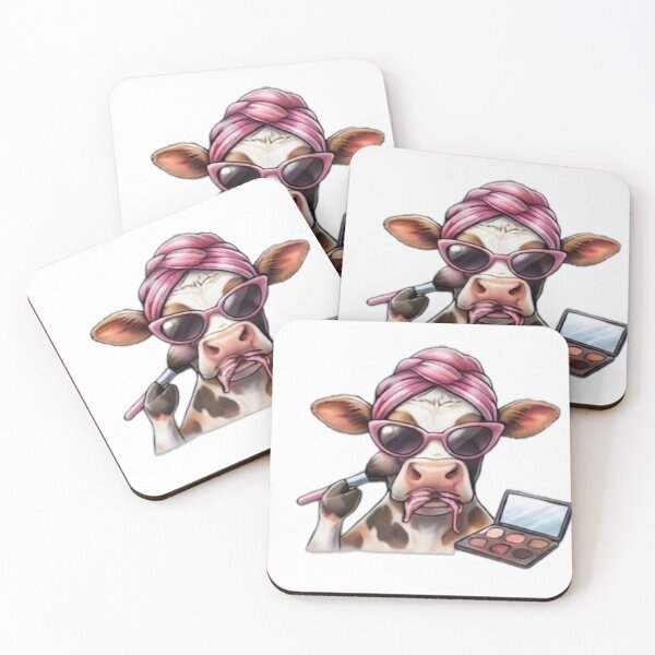 Item preview, Glamorous Cow Applying Makeup designed and sold by DailyDoodlesBySumbul.