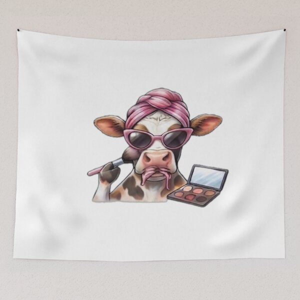 Item preview, Glamorous Cow Applying Makeup designed and sold by DailyDoodlesBySumbul.
