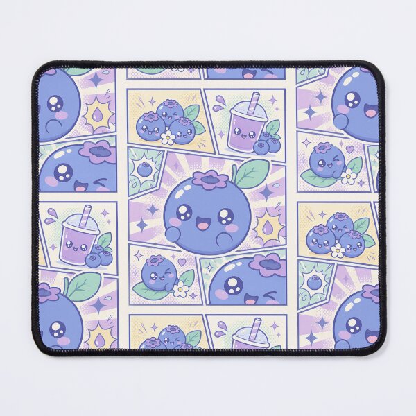 Item preview, Kawaii Blueberry Comic Pop Panels designed and sold by Gift Phrase Studio.