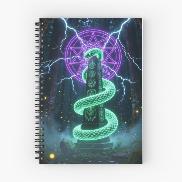 Item preview, Neon Mystic Snake - Glowing Sacred Geometry Fantasy Art T-Shirt designed and sold by DervoTeck2767.