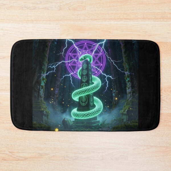 Item preview, Neon Mystic Snake - Glowing Sacred Geometry Fantasy Art T-Shirt designed and sold by DervoTeck2767.
