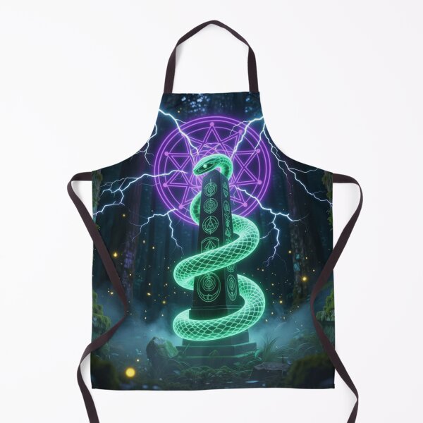 Item preview, Neon Mystic Snake - Glowing Sacred Geometry Fantasy Art T-Shirt designed and sold by DervoTeck2767.