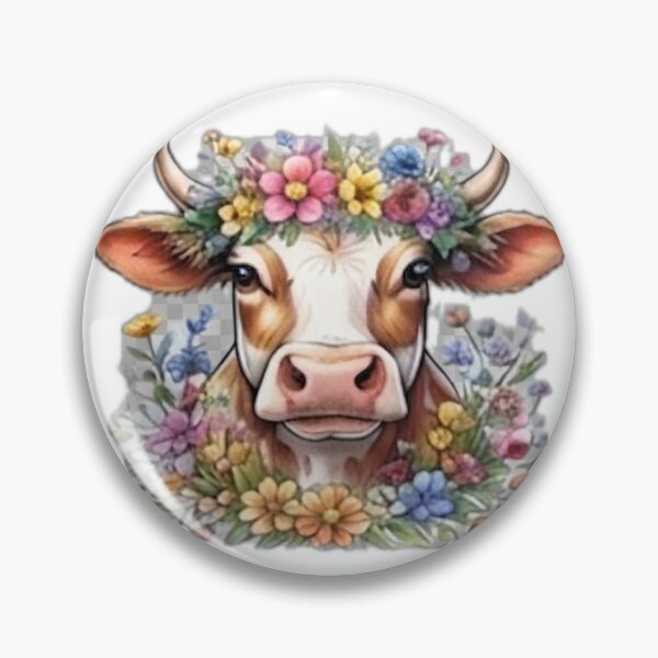 Item preview, Cow with Floral Crown designed and sold by DailyDoodlesBySumbul.