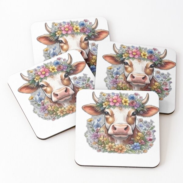 Item preview, Cow with Floral Crown designed and sold by DailyDoodlesBySumbul.
