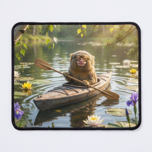 Item preview, Pygmy Marmoset Monkey Paddles a Minnesota Lake designed and sold by Tridentulus.