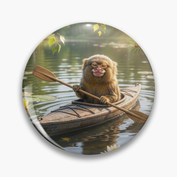 Item preview, Pygmy Marmoset Monkey Paddles a Minnesota Lake designed and sold by Tridentulus.