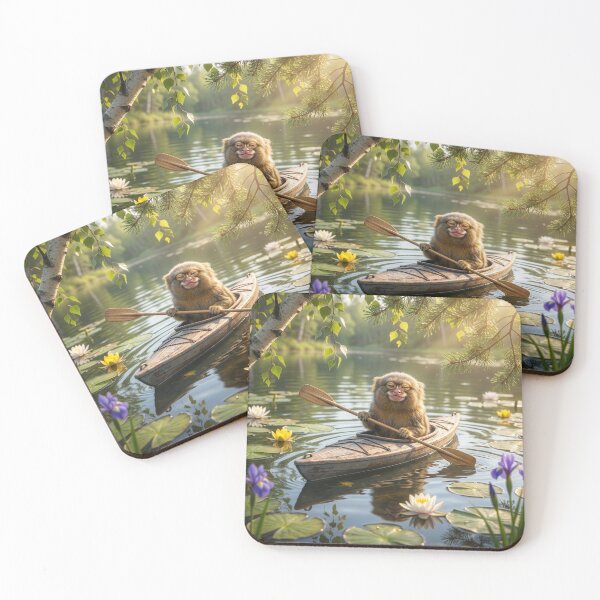 Item preview, Pygmy Marmoset Monkey Paddles a Minnesota Lake designed and sold by Tridentulus.