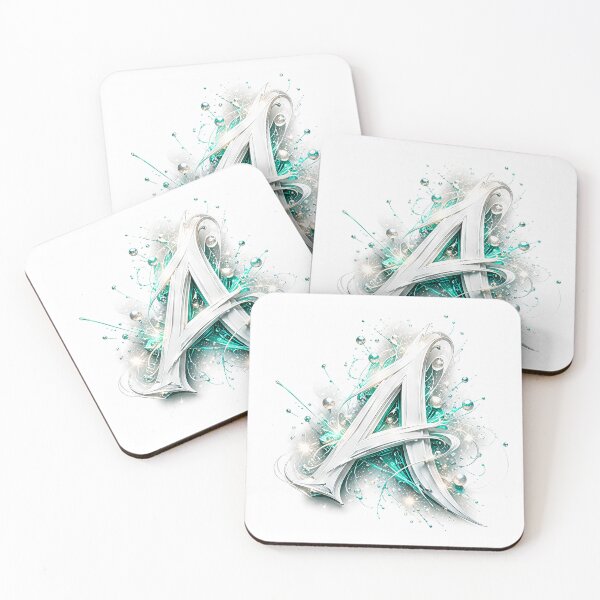 Item preview, Aetherbrush Manga Glyphs The Mystic Silver Letter A designed and sold by BlissBlvdShop.