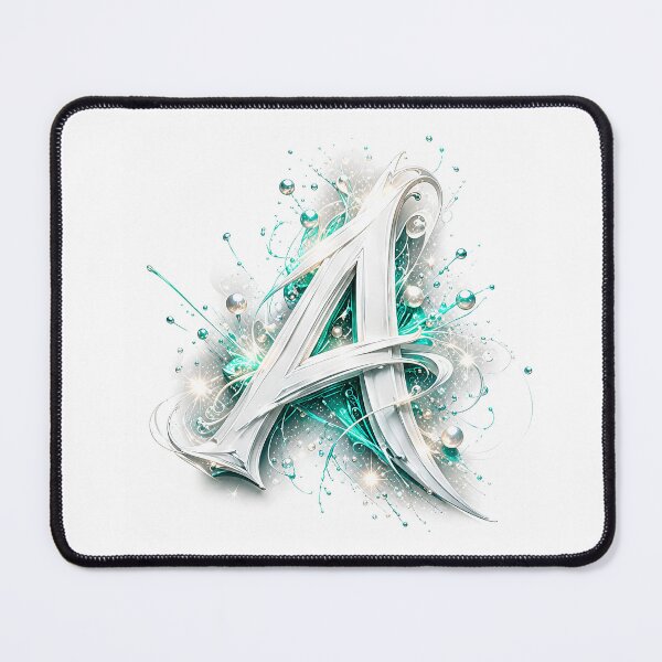 Item preview, Aetherbrush Manga Glyphs The Mystic Silver Letter A designed and sold by BlissBlvdShop.