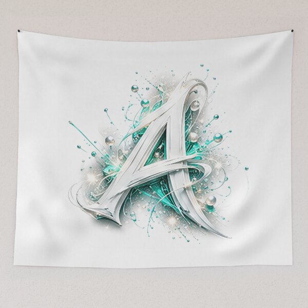 Item preview, Aetherbrush Manga Glyphs The Mystic Silver Letter A designed and sold by BlissBlvdShop.